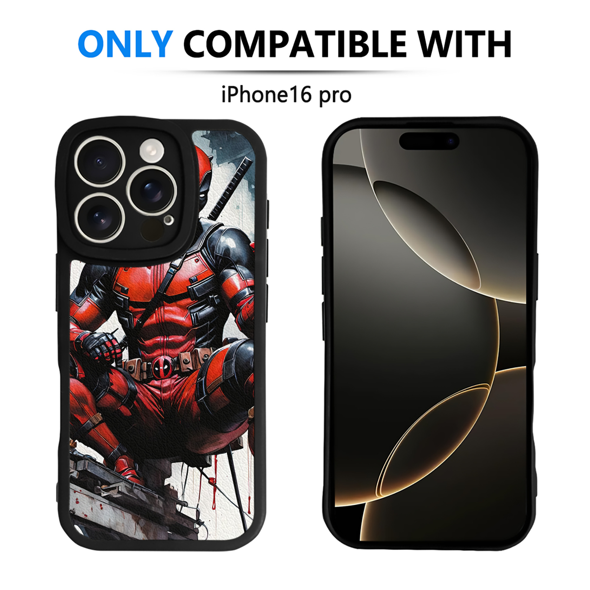 （画像用） Deadpool デッドプール 【iPhone 16シリーズ対応】シリコンスマホケース（レザー調） 材質：シリコン